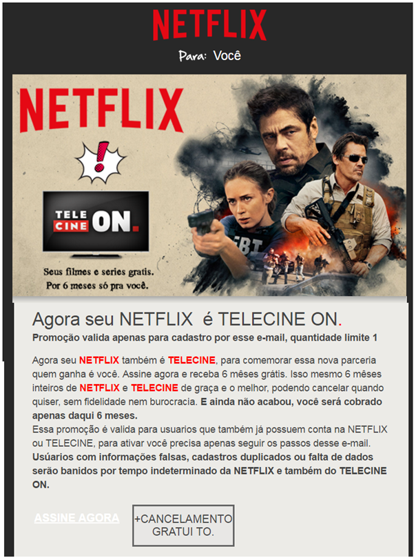 Golpe usando nome da Netflix pede dados pessoais dos clientes