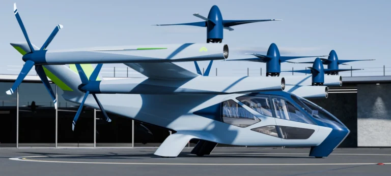 Imagem conceito do eVTOL, ou veículo aéreo, desenvolvido pela Hyundai Motor Group.