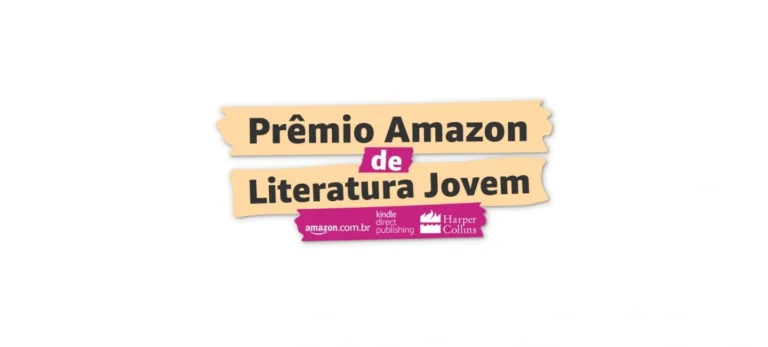 Foto mostra a logo do Prêmio Amazon de Literatura Jovem sobre um fundo branco.