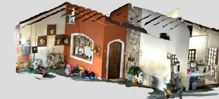 Foto mostra simulação do Comgás Xperience, com a imagem em 3D da residência de um cliente da companhia.