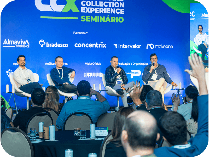 Thomas Merodak, head de Produtos, Empréstimos, Seguros e Pix do Banco Carrefour; Filipe Matzembacher, diretor de Crédito e Operações da C&A; Fabio Toledo, CEO da Intervalor; e José Worcman, CEO da OnYou