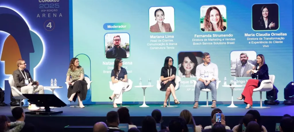 Executivos da Vivo, XP, Bosch, Mastercard e Tenda mostram que CX começa na cultura da empresa e exige engajamento coletivo.