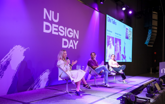 Ellen Kiss, diretora de Design do Nubank, Maximiliano Damian Rodrigues, VP e general manager do Nu Empresas, e Maristela Calazans, general manager for Global Bank Account Products do Nubank.