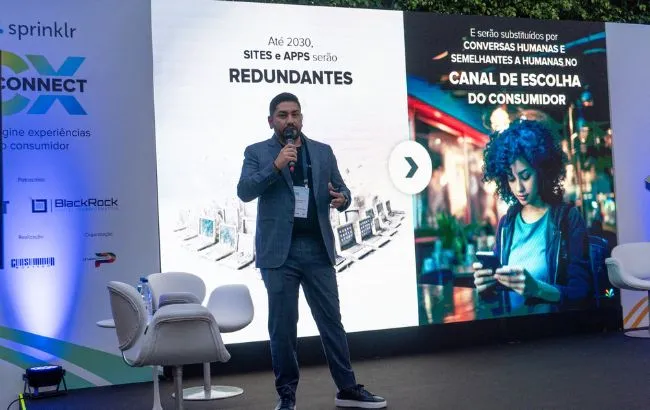 Para a Sprinklr, o CX conversacional tornará aplicativos e sites obsoletos, transformando a experiência em jornadas fluidas, guiadas por IA.